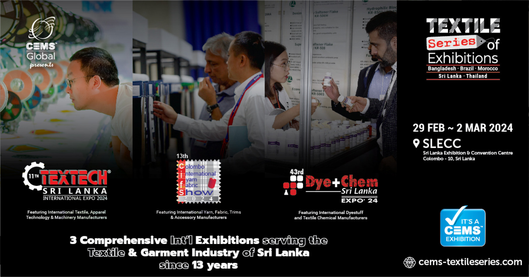 CEMS-Global's Sri Lankan of the Textile Series of Exhibitions from 29 Feb to 2 March 2024